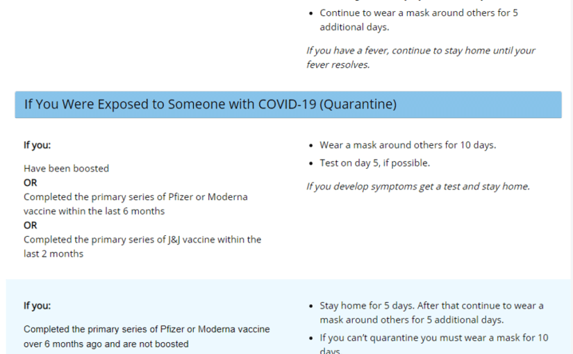 BREAKING NEWS: CDC Updates and Shortens Recommended Isolation and Quarantine Period for General Population